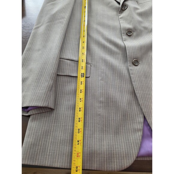 Earvin Magic Johnson 42R 36 Gray Striped Mens Jacket Pants Suit - Picture 9 of 16